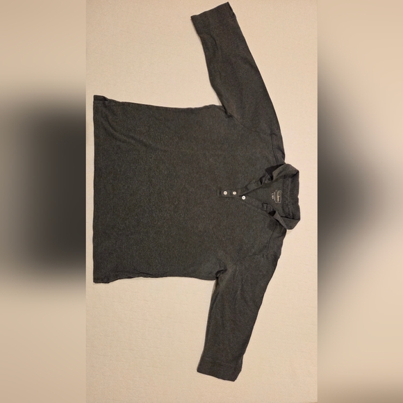 L.L. Bean Tops - L.L.Bean Charcoal Three-Quarter Sleeve Henley Top